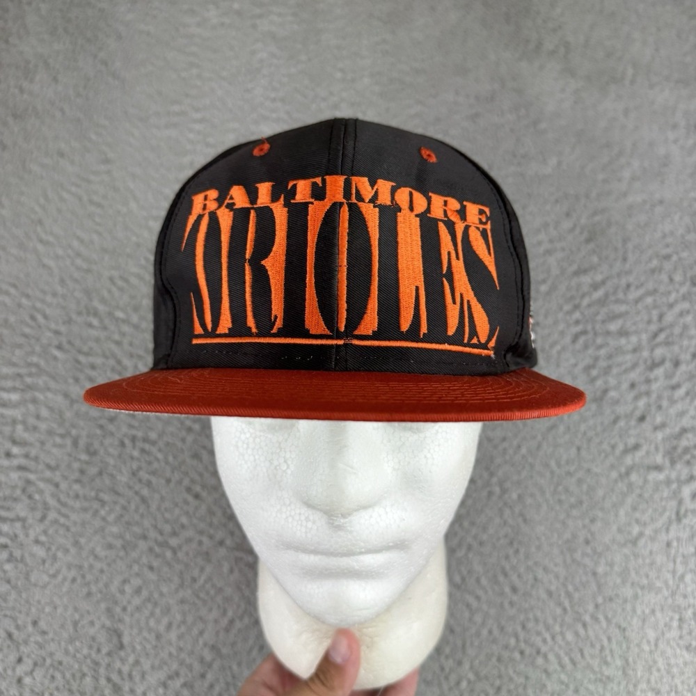 Baltimore Orioles Logo 7 MLB Vintage 90s black Orange Snapback Cap Hat Nwt